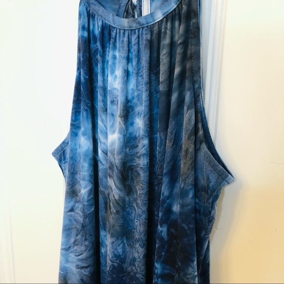 Blue tie-dye maxi dress - Picture 2 of 7